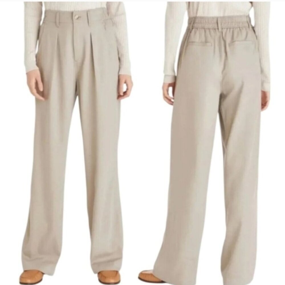 Madewell Lanie Pleat Front Straight Leg Pants in Pumice Size 8